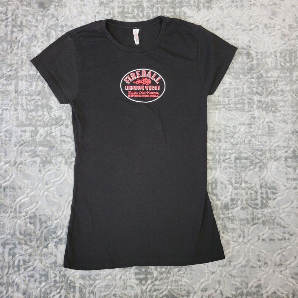 Fireball Whiskey Shirt Womens Large Black I See You I'm Just Ignoring You Bar